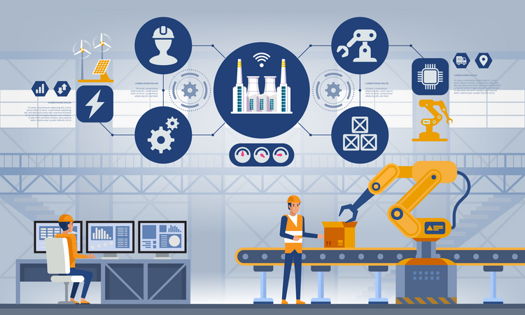 Manufacturing Factory  Illustration