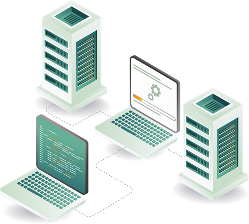 Manutenção atualização servidor dados computador tecnologia  Ilustração