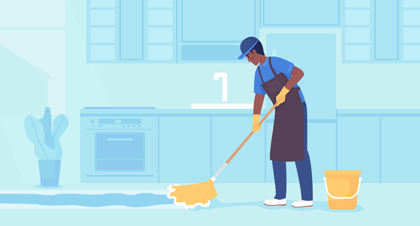 Manutenção de pisos de cozinhas comerciais  Ilustração
