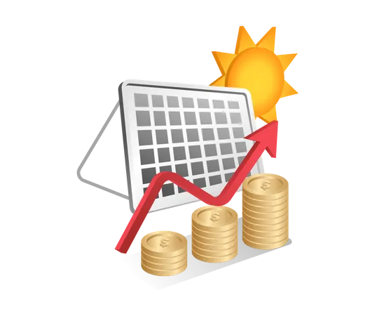 Many advantages with solar panels  Illustration