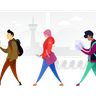 walking illustration