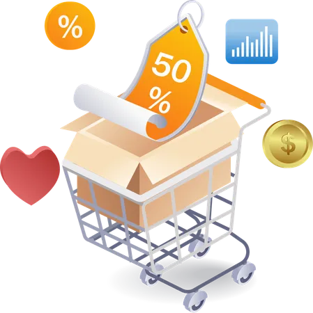 Many shopping discounts  Illustration