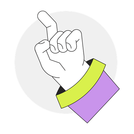 Mão levantada com o dedo indicador pronto para tocar  Ilustração