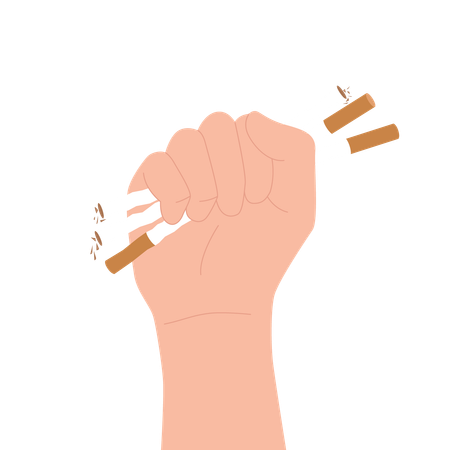 Mão parando de fumar  Ilustração