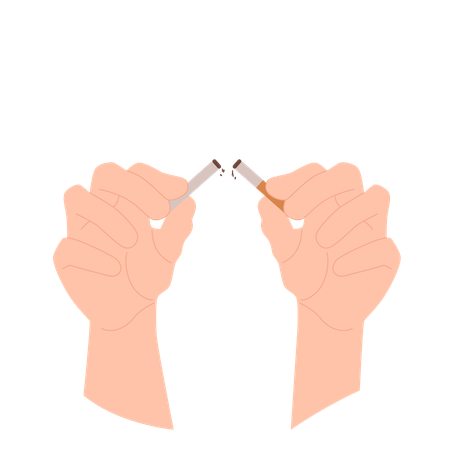 Mão parando de fumar  Ilustração