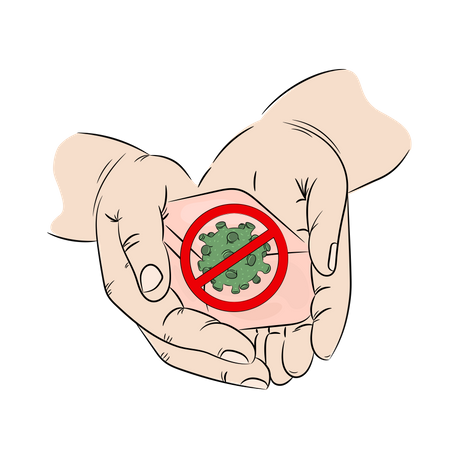 Mãos antibacterianas e limpas  Ilustração