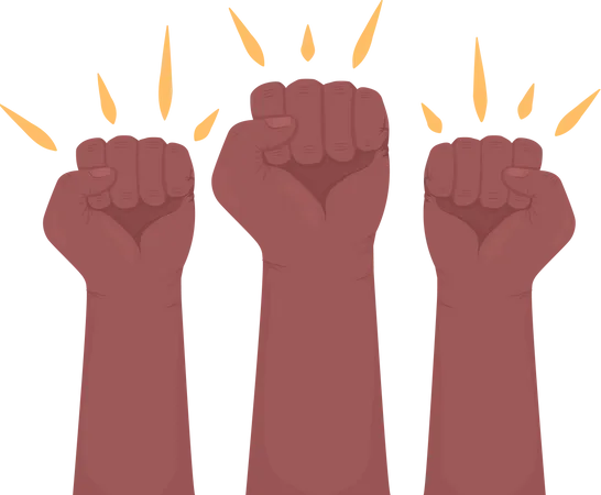 Mãos de protesto  Ilustração
