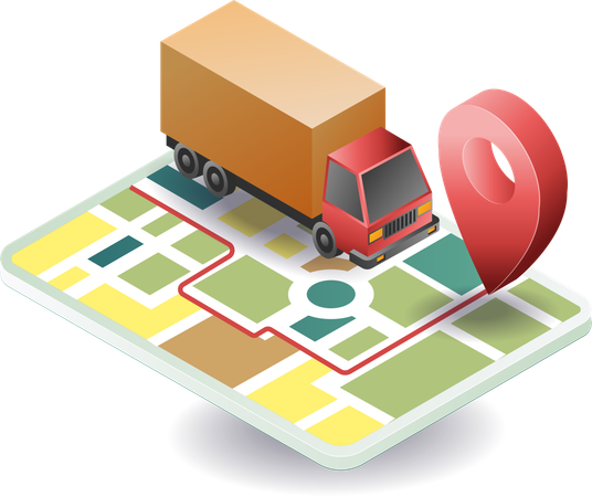 Map of package delivery location  Illustration