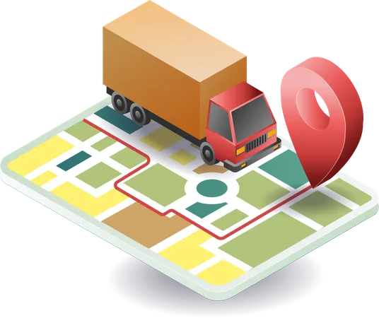 Map of package delivery location  Illustration