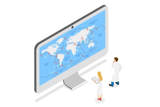 Map of Tectonic Plates  Illustration