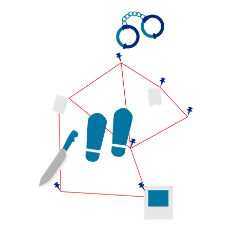 Mapa da cena do crime  Ilustração