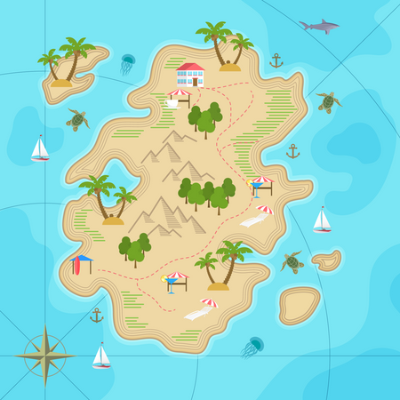 Mapa de viagem  Ilustração