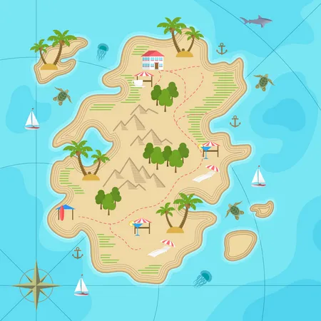 Mapa de viaje  Ilustración