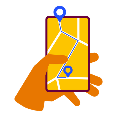 Mapa GPS móvel  Ilustração