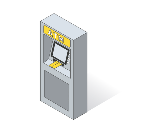 Máquina ATM  Ilustração