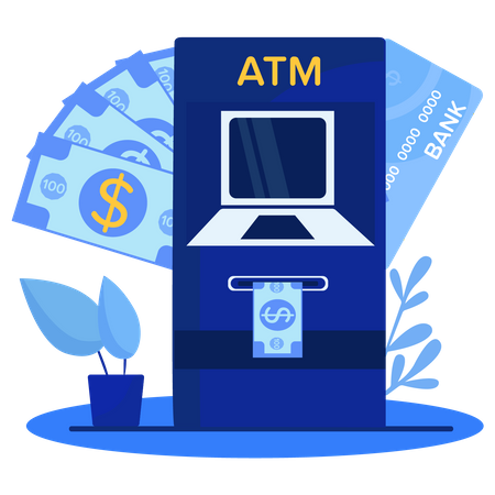 Máquina ATM  Ilustração