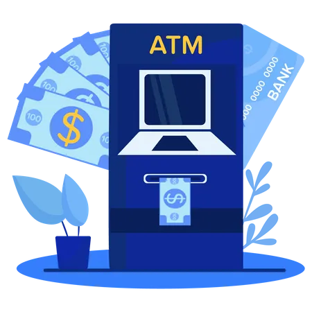 Máquina ATM  Ilustração