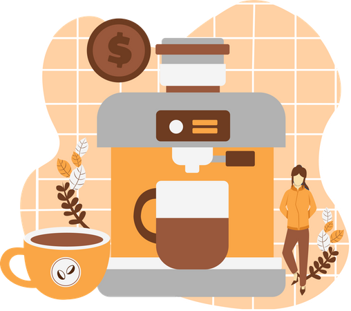 Máquina de café  Ilustração