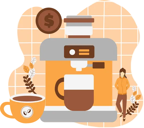 Máquina de café  Ilustração