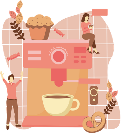 Máquina de café  Ilustração