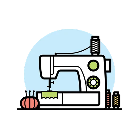 Máquina de costura  Ilustração