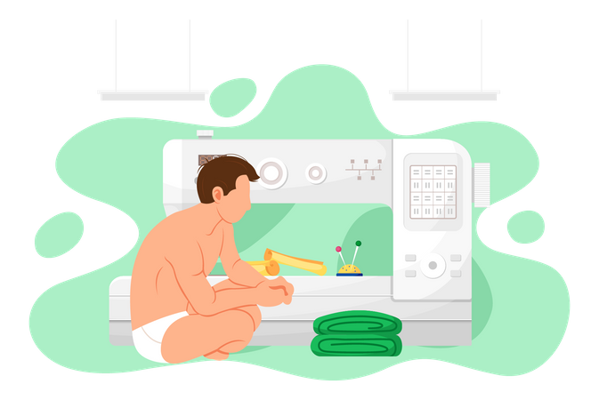 Máquina de costura  Ilustração