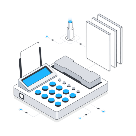 Maquina de fax  Ilustração