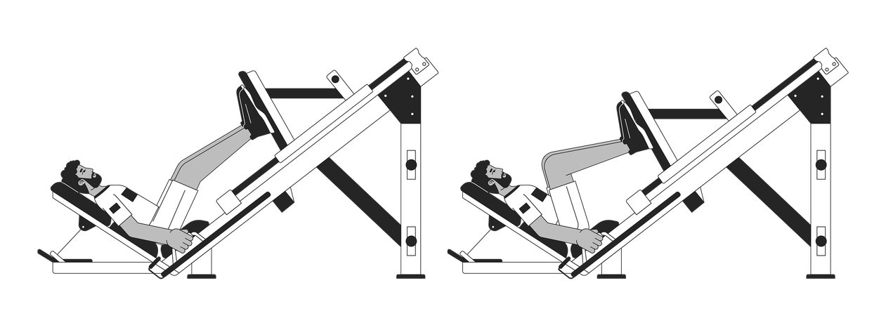 Máquina de leg press  Ilustração