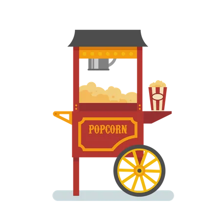 Maquina de palomitas de maiz  Ilustración