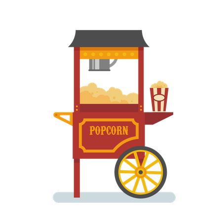 Maquina de palomitas de maiz  Ilustración