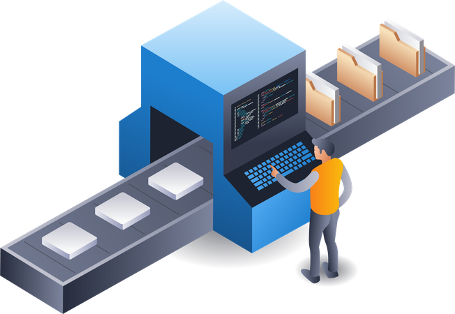 Máquina de processamento de dados de tecnologia  Illustration