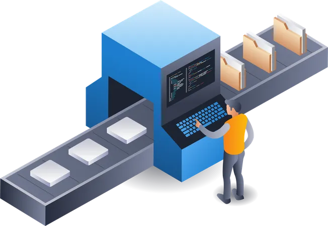 Máquina de processamento de dados de tecnologia  Illustration