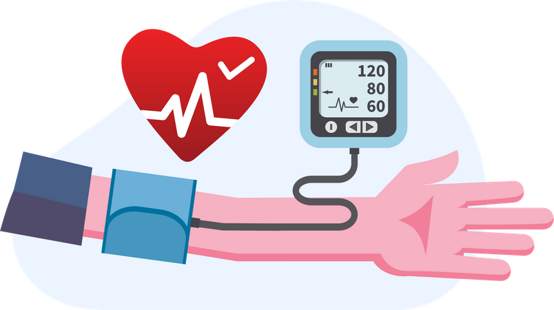 Máquina de verificação de pressão arterial  Ilustração