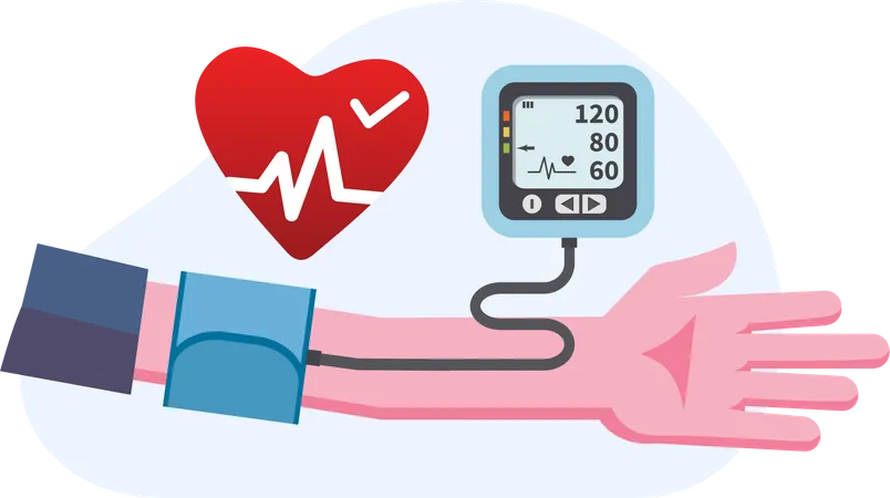 Máquina de verificação de pressão arterial  Ilustração