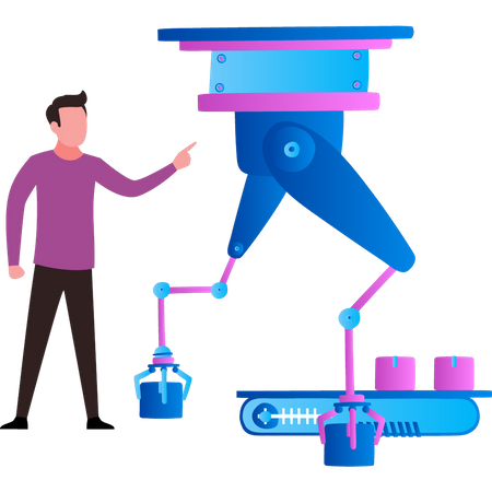 A máquina está coletando pacotes  Ilustração