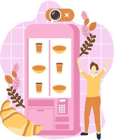 Maquina expendedora de cafe  Ilustración