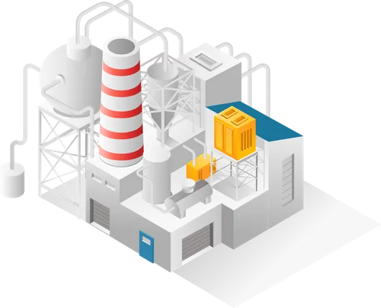 Máquina industrial com tanques  Ilustração