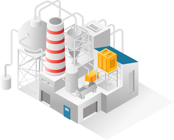 Máquina industrial con tanques.  Illustration