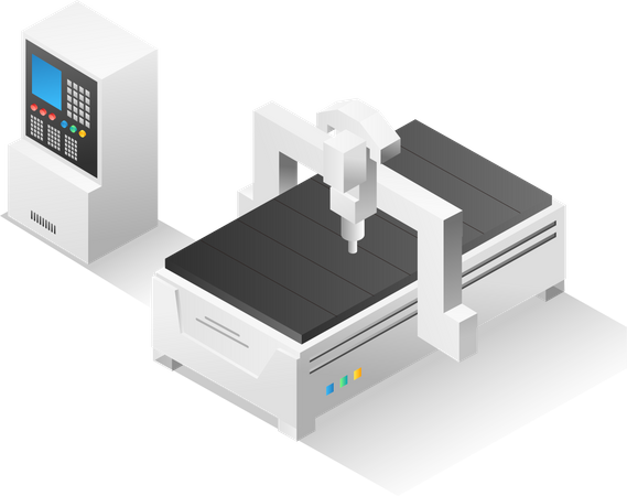 Máquina roteadora CNC  Ilustração