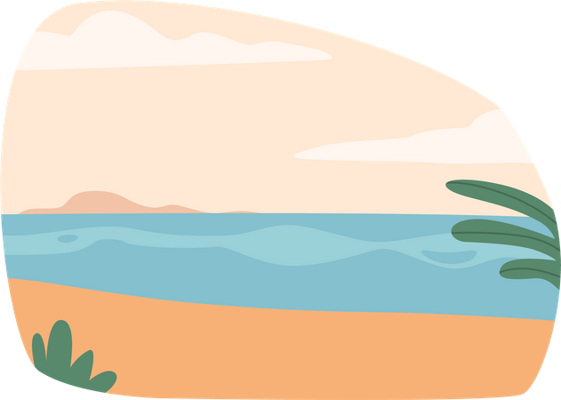 Mar Playa Horizonte  Ilustración