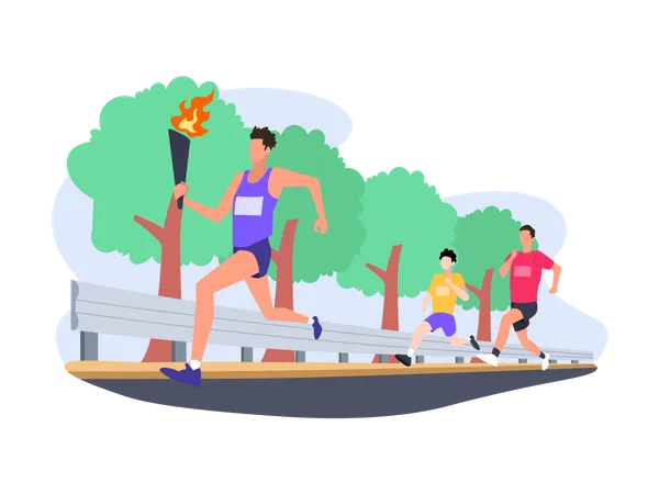 Marathon competition  Illustration