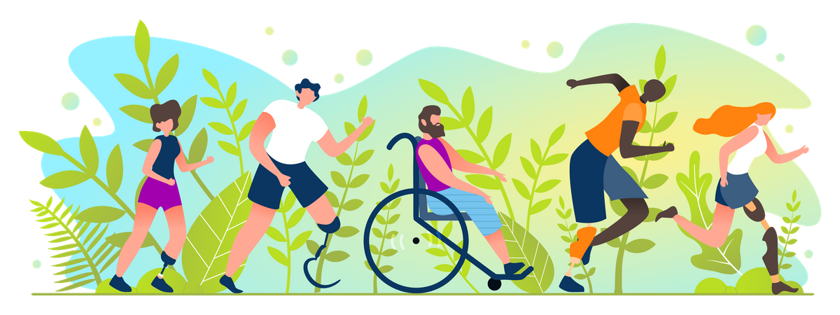 Marathon for People with Disabilities Illustration