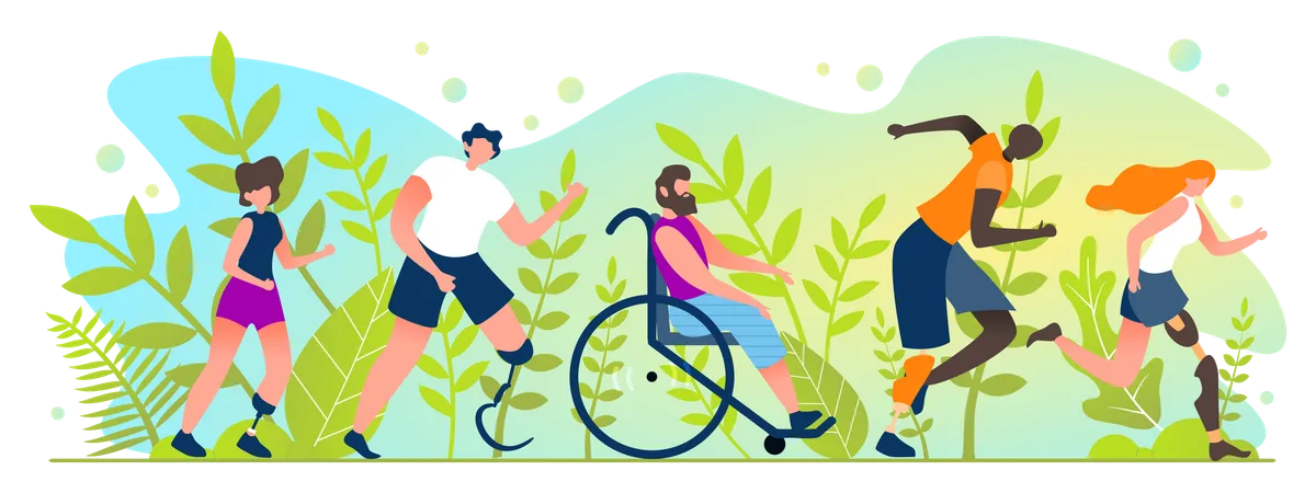 Marathon for People with Disabilities  Illustration