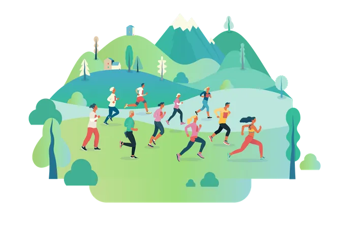 Marathon race  Illustration