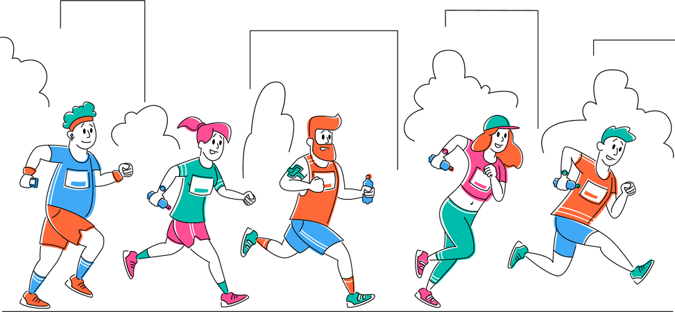 Marathon Race Illustration
