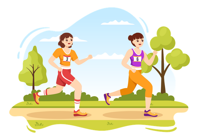 Marathon Race Sport  Illustration