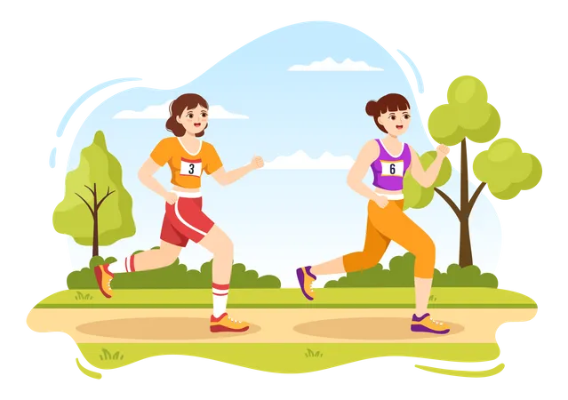 Marathon Race Sport  Illustration