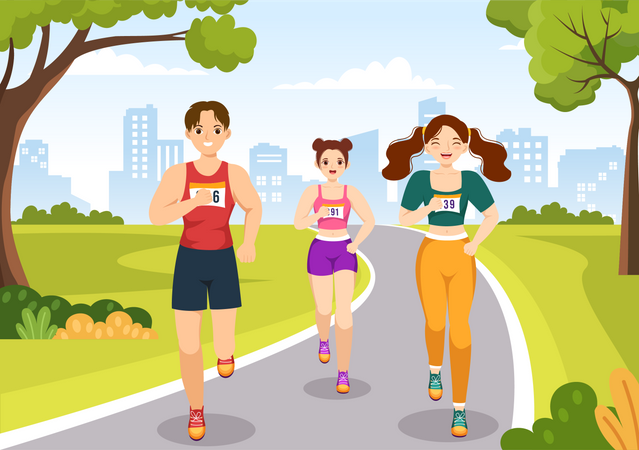 Marathon Race Sport  Illustration