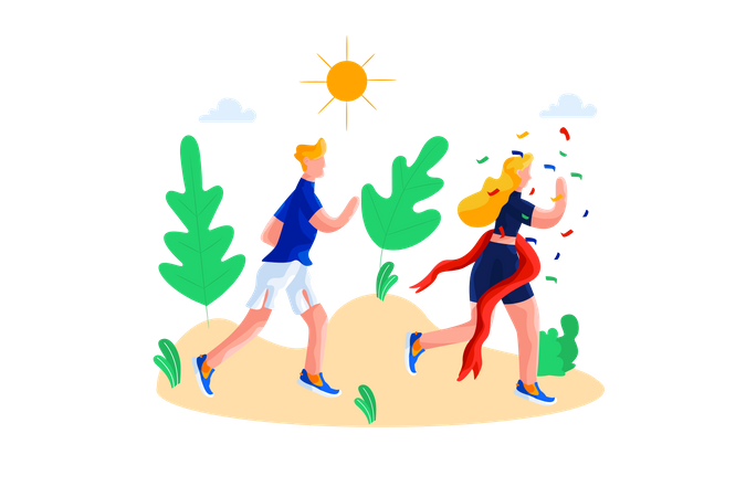 Marathon Race winner  Illustration