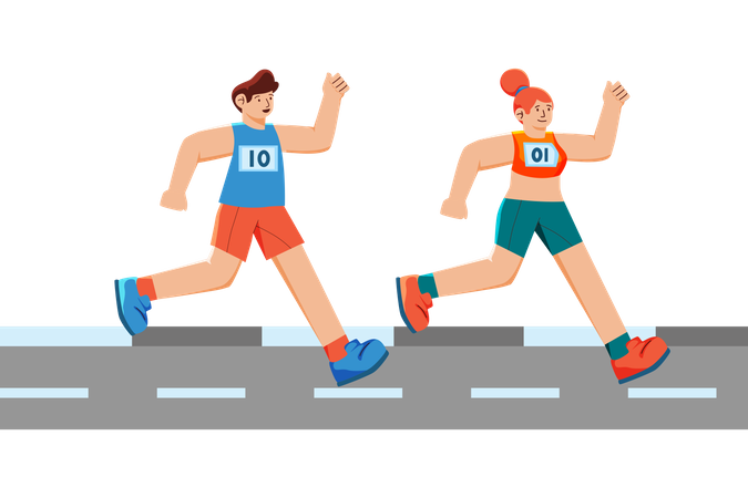 Marathon rennen  Illustration